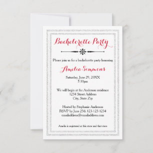 Trim. Silver Duplo - Convite Bachelorette 3x5