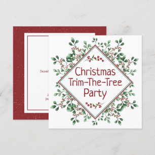 Trim-The-Tree de Natal - Festa - Convite