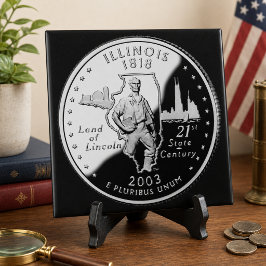 Trimestre do Estado de Illinois Lado Reverso Falso
