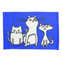 Trio da fronha de almofada dos gatos dos desenhos