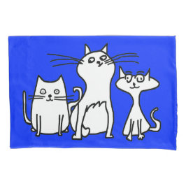 Trio da fronha de almofada dos gatos dos desenhos