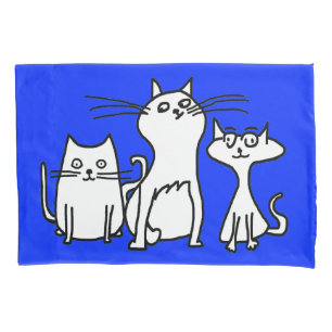 Trio da fronha de almofada dos gatos dos desenhos
