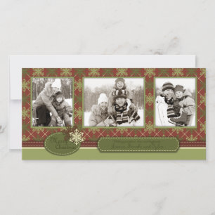 Trio de Cartões de foto de Natal Tradicional