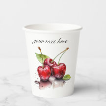 Trio de Cereja Fresca em Aquarela, personalizado