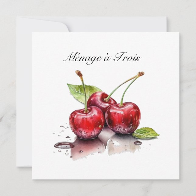 Trio de Cereja Fresca em Aquarela, personalizado (Frente)