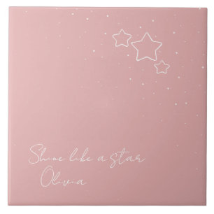 Trio de Estrelas a Rosa e Branco com mensagem e no