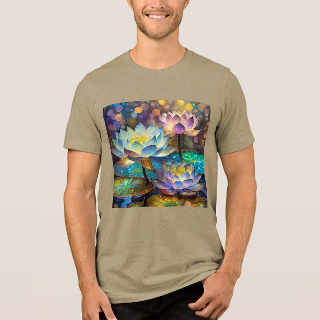 Trio de Flores de Lótus Brilhantes (Frente)