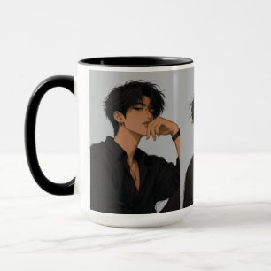 Trio de Meninos Anime Estéticos com Atitude Caneca