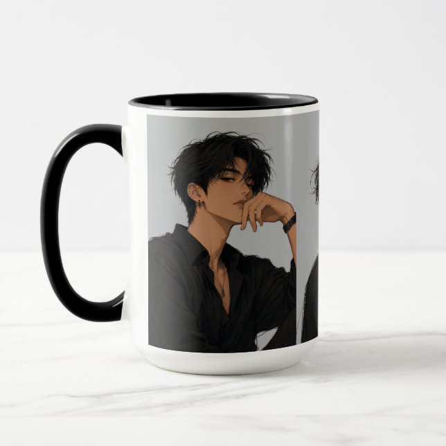 Trio de Meninos Anime Estéticos com Atitude Caneca (Esquerda)