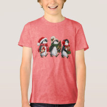 Trio de Pinguins de Natal Fofo