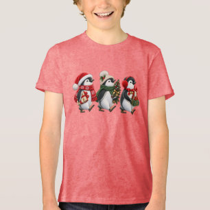 Trio de Pinguins de Natal Fofo