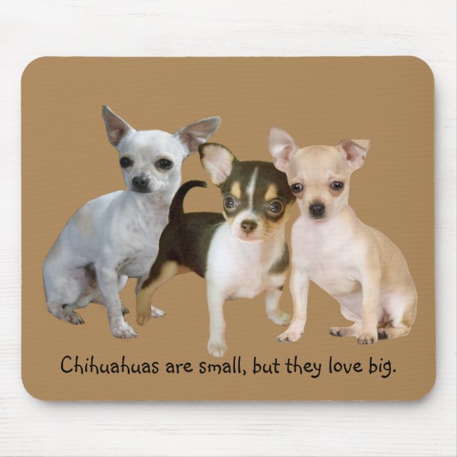 Trio feliz Mousepad da chihuahua (Frente)