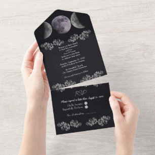 Tripla Deusa Lua Tudo em um Convite de casamento