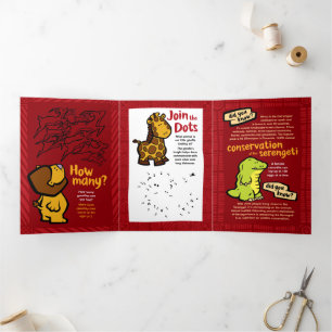 Triplo Cartão de Saudação de Leão de Vida Selvagem