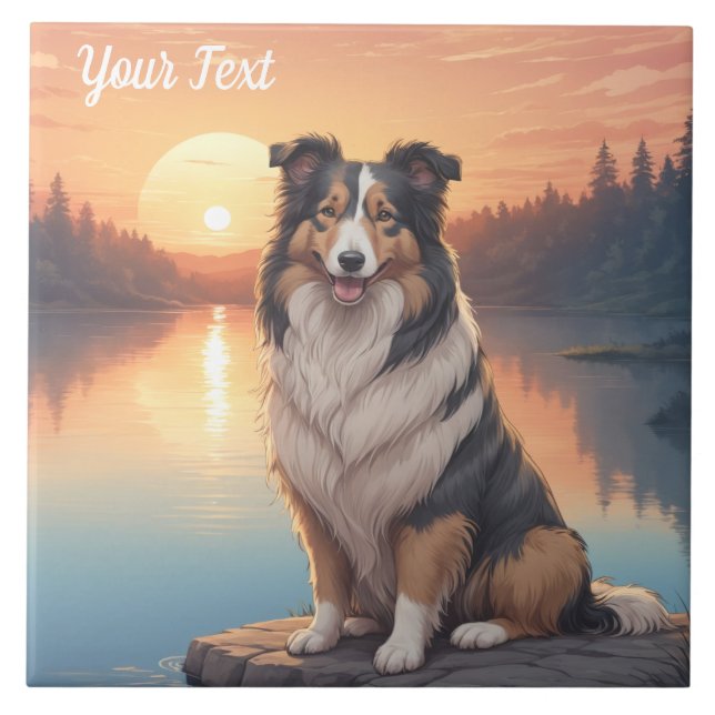 Triplo Collie por lago (Frente)