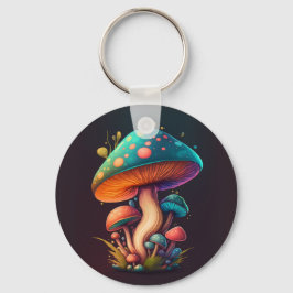 Trippy Blue Amanita Muscaria Chaveiro