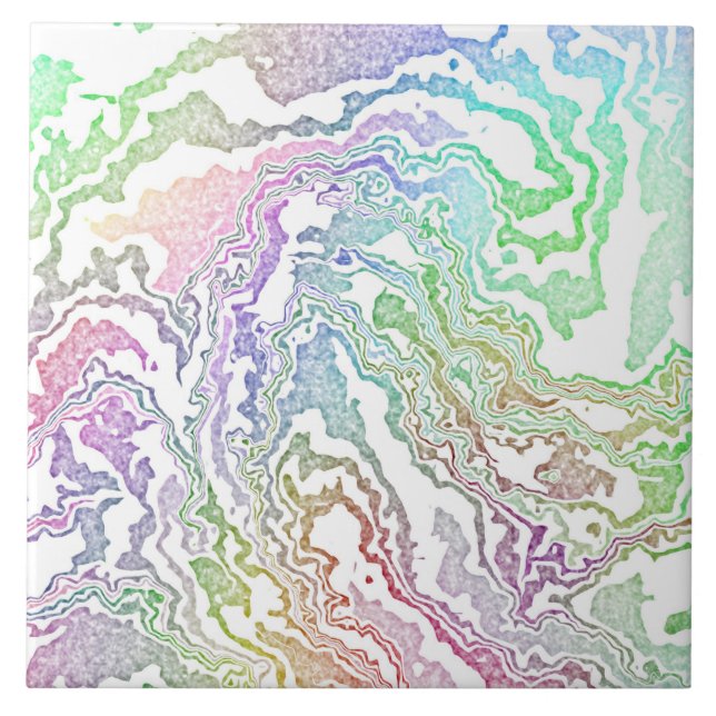 Trippy Boho Marbled Colorful Rainbow Abstrato (Frente)