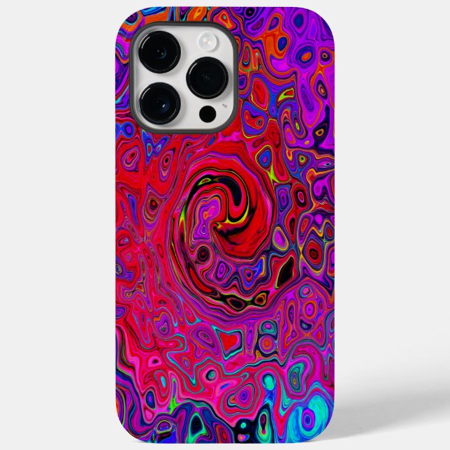 Trippy Red and Purple Abstrato Retro Liquid Swirl (Verso)