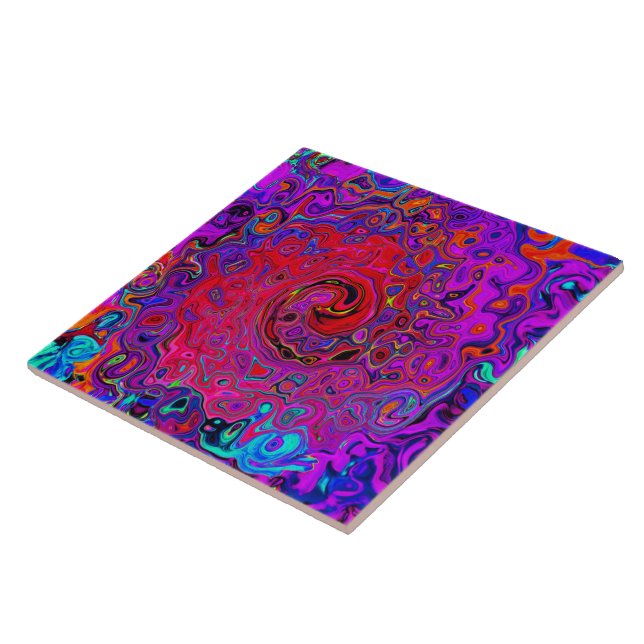 Trippy Red and Purple Abstrato Retro Liquid Swirl (Lateral)