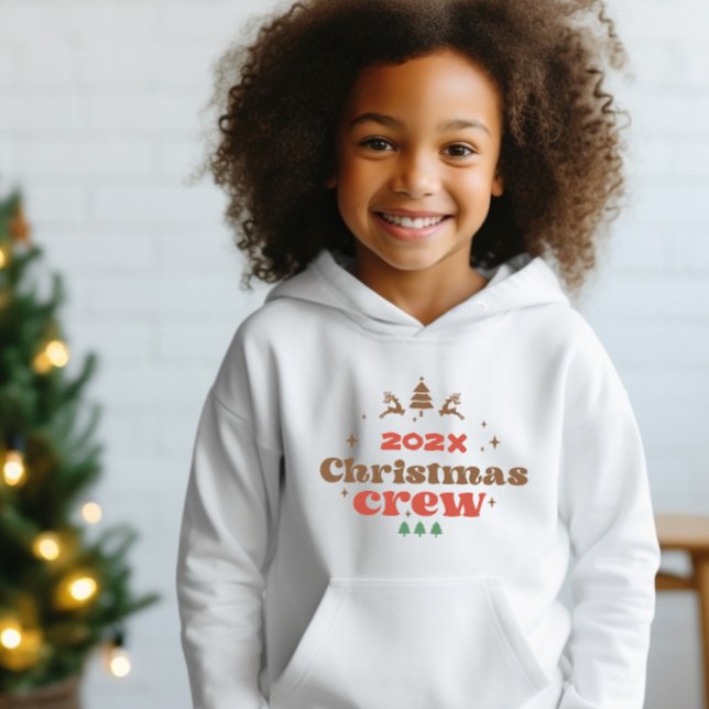 Tripulantes de Natal do ano personalizados (Custom Year Holiday Christmas Crew Kids Hoodie)