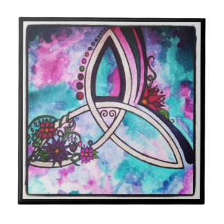 Triquetra Celular com Aquarela Brilhante