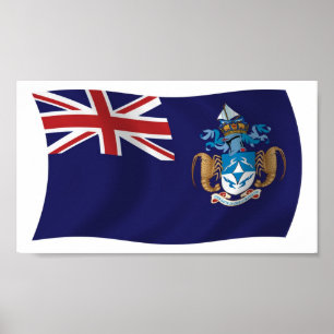 Tristan Da Cunha Flag Poster Impressão