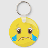 Triste com lágrimas Emoticon Chaveiro