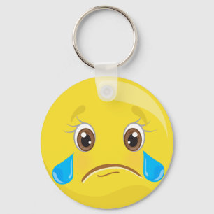 Triste com lágrimas Emoticon Chaveiro