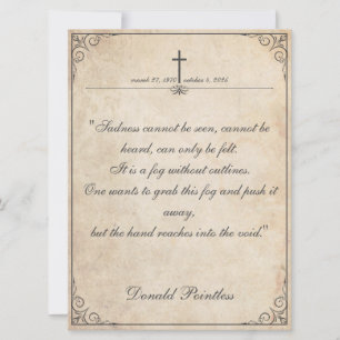 Tristeza não pode ser vista - Cartão de Vintagem F