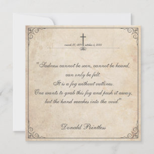 Tristeza não pode ser vista - Cartão de Vintagem F