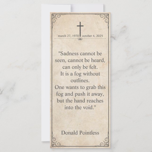 Tristeza não pode ser vista - Cartão de Vintagem F (Frente)