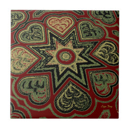 Trivet/Azulejo 'Corações Russos'