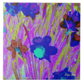 Trivet/Azulejo de Daffodils Roxos