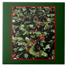 Trivet/Azulejo 'Holly & Berries'