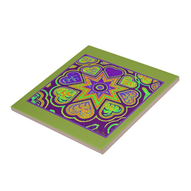 Trivet/Azulejo 'Paixão Roxo' (Lateral)