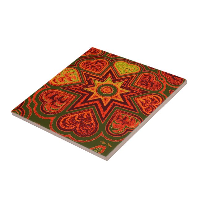 Trivet/Azulejo 'Starburst of Love' (Lateral)