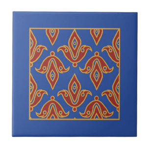Trivet, Burgundy, Azul, Fleur de Lys Dourado