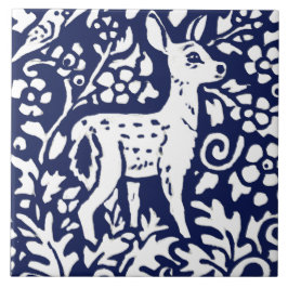 Trivet de Animais da Floresta marinho Azul Branco