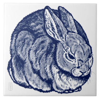 Trivet de Arte de Coelho Azul Escuro