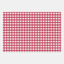 Trivet de Gingham Vermelho e Branco