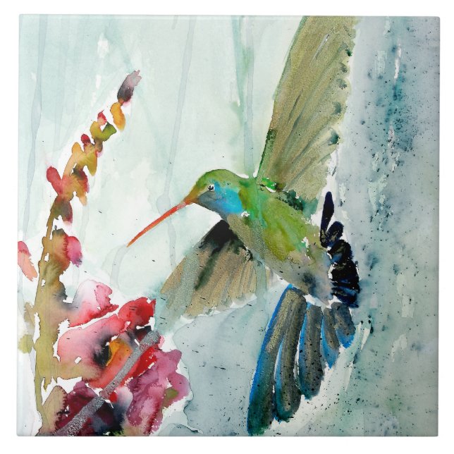 Trivet de Hummingbird e Snapdragon (Frente)