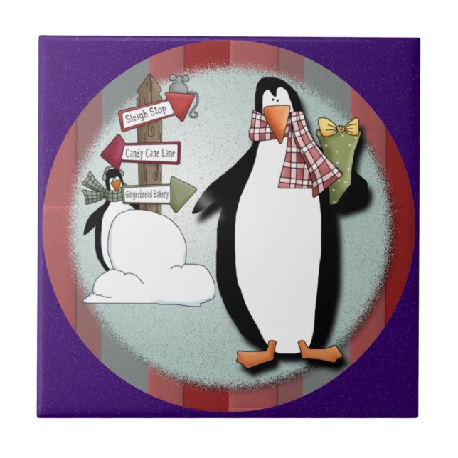 Trivet do Azulejo dos Pinguins (Frente)