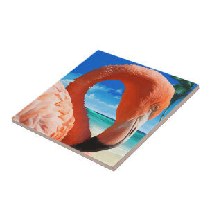 Trivet do Azulejo Flamingo Rosa Tropical