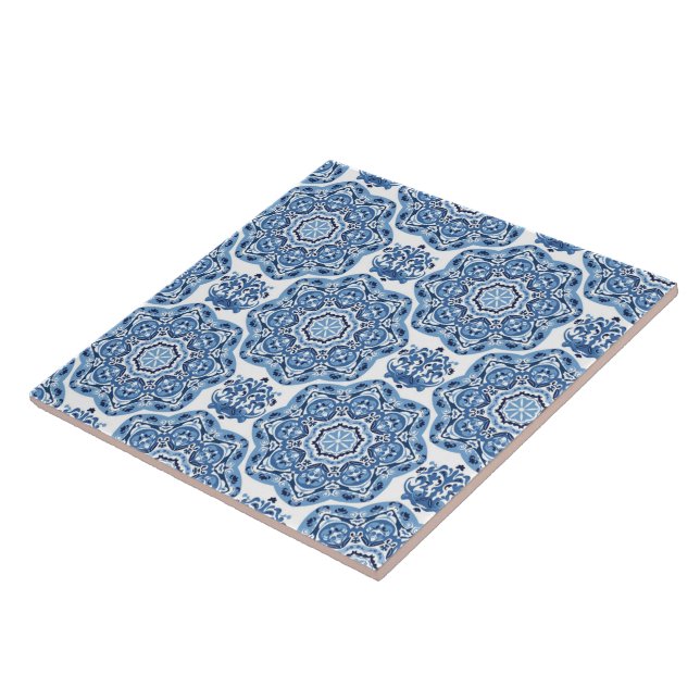 Trivet do Azulejo Impressão azul (Lateral)