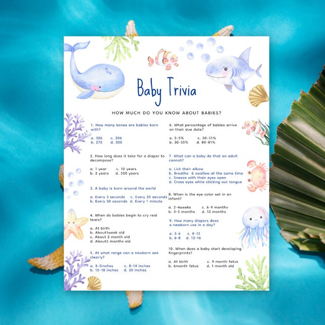 Trivia Náutica Bebê Sob o Chá de fraldas do mar (Criador carregado)