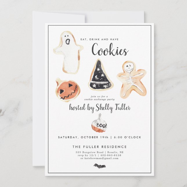 Troca de cookies | Festa de Baas de Halloween (Frente)