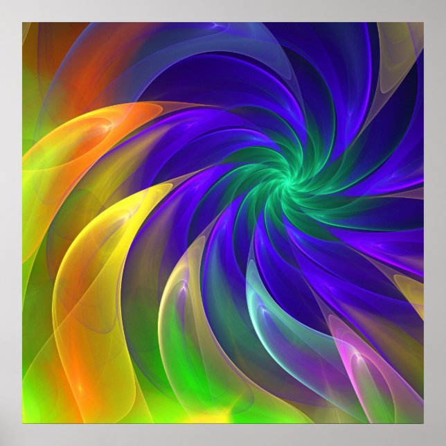 Troca de cores, poster de abstrato fractal (Frente)