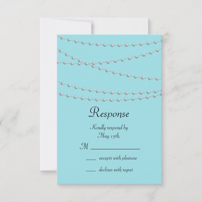 Trocas de pérolas em Turquesa RSVP (Frente)