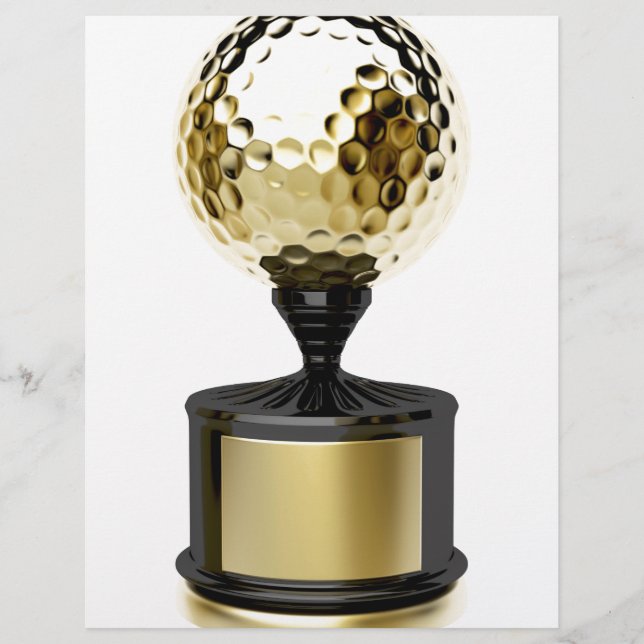 Troféu Dourado com bola de golfe (Frente)