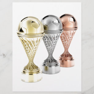Troféus do futebol do ouro, da prata e do bronze